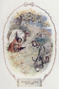 Una vecchia che si china su un bollitore da Charles Edmund Brock
