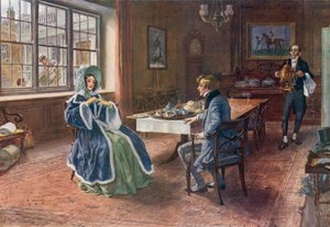Grandi Speranze, Pip intrattiene Estella a tè al Cross Keys in Wood Street, Cheapside da Charles Edmund Brock