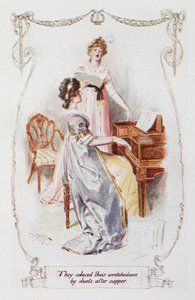 "Consolavano la loro miseria con duetti dopo cena", illustrazione di 