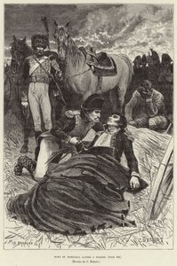 Morte del Maresciallo Lannes a Essling; Napoleone e il morente Maresciallo Lannes alla Battaglia di Aspern-Essling, Austria da Charles Edouard Delort