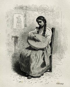 Il ricamatore, a Salento, regione di Quindio (Colombia), incisione di Ch.Delort, per illustrare la storia dell