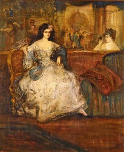 Donna in un palco a teatro