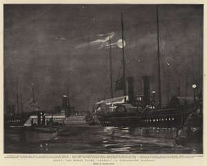 Notte, lo yacht reale Alberta nel porto di Portsmouth da Charles Edward Dixon