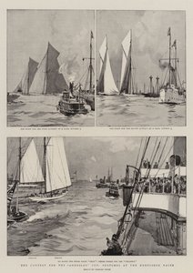 La gara per la Coppa America, schizzi delle gare indecise da Charles Edward Dixon