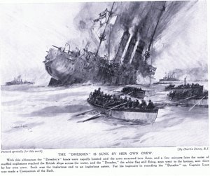 La Dresden è affondata dal suo stesso equipaggio marzo 1915 da Charles Edward Dixon