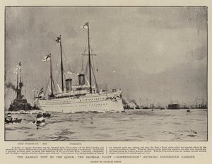 La visita del Kaiser alla Regina, lo yacht imperiale Hohenzollern entra nel porto di Portsmouth da Charles Edward Dixon