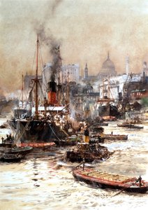 Il Tamigi sotto St Pauls da Charles Edward Dixon