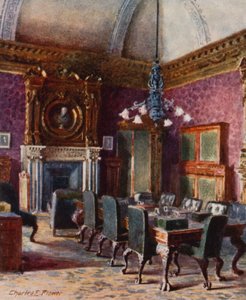 La sala del Consiglio del Tesoro, ufficio del Cancelliere dello Scacchiere da Charles Edwin Flower