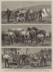 Accampamento della Royal Artillery e della Royal Horse Artillery nella New Forest, Hay, Breconshire da Charles Edwin Fripp