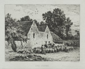 Una fattoria da Charles Emile Jacque