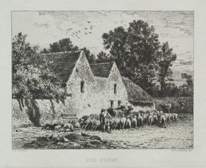 Una fattoria da Charles Emile Jacque
