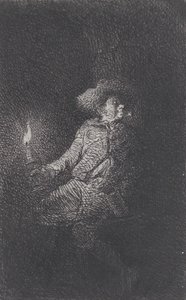 Un Uomo in una Grotta, 1842 da Charles Emile Jacque