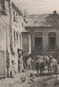 Un cortile di Parigi nel 1865 da Charles Emile Jacque