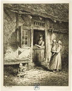 Ingresso di una casa di contadini da Charles Emile Jacque