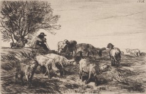 Gregge di pecore, 1864 da Charles Emile Jacque