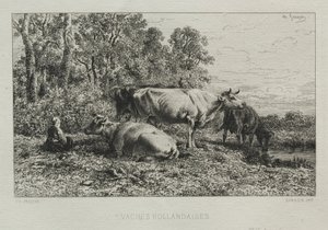 Mucche olandesi da Charles Emile Jacque