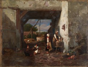 Cortile del pollaio da Charles Emile Jacque