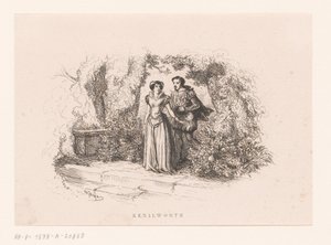Coppia in un giardino da Charles Emile Jacque