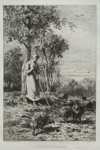 La Gardeuse de Dindons da Charles Emile Jacque
