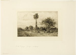 Paesaggio con strada curva da Charles Emile Jacque