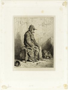 Suonatore di organetto da Charles Emile Jacque