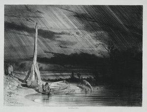Il pescatore, tempo piovoso