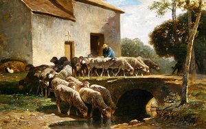 Il gregge che parte da Charles Emile Jacque