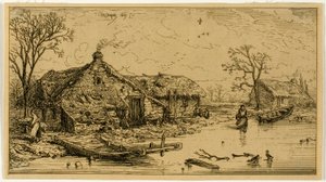Lo stagno ghiacciato da Charles Emile Jacque