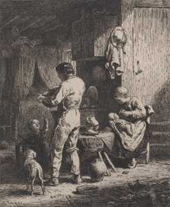 Il pasto, 1864 da Charles Emile Jacque