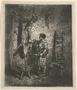 Il macellaio di maiali da Charles Emile Jacque