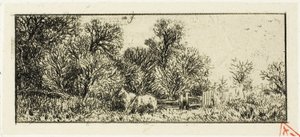 Due Cavalli in un Bosco da Charles Emile Jacque