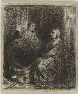 Donna che Vende Cibo Fritto da Charles Emile Jacque