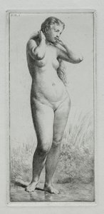 Giovane donna che fa il bagno