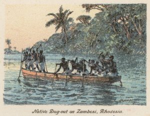 Sudafrica: Canoe indigene sullo Zambesi, Rhodesia
