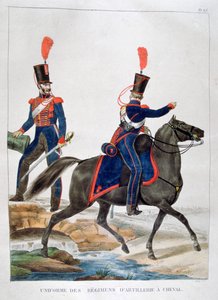 Uniforme di un reggimento di artiglieria a cavallo, Francia, 1823 da Charles Etienne Pierre Motte