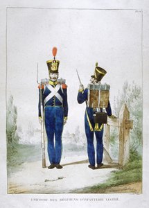 Uniforme di un reggimento di fanteria leggera, Francia da Charles Etienne Pierre Motte