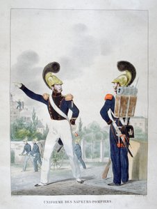 Uniforme dei pompieri militari, Francia, 1823 da Charles Etienne Pierre Motte