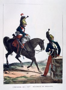Uniforme del 12º Reggimento Dragoni, Francia, 1823