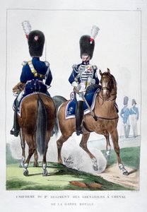 Uniforme del 2° Reggimento di Granatieri a Cavallo, Francia, 1823