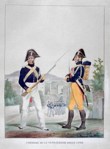 Uniforme dei gendarmi reali a piedi, Francia, 1823