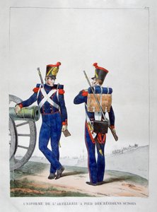Uniformi di un reggimento di artiglieria svizzero da Charles Etienne Pierre Motte
