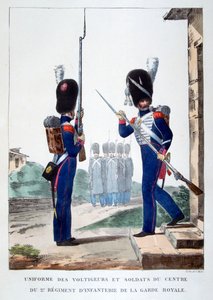 Uniformi della 2ª fanteria della guardia reale francese da Charles Etienne Pierre Motte