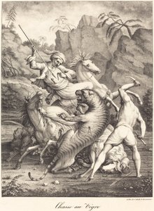 Caccia alla tigre da Charles Etienne Pierre Motte after Auguste Jacques Regnier