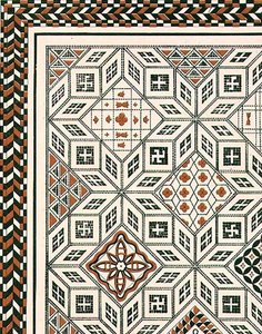Disegno di un pavimento a mosaico scoperto a Nimes, probabilmente II o III secolo, pub. da Day & Son da Charles Felix Marie (after) Texier