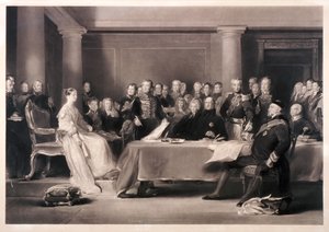 La regina Vittoria presiede il consiglio alla sua ascesa al trono, 1846 da Charles Fox