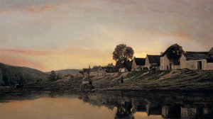Un villaggio vicino a Bonnieres, 1861 da Charles Francois Daubigny