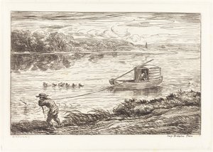 Mozzo che tira la corda (Le Mousse tirant le cordeau) da Charles Francois Daubigny
