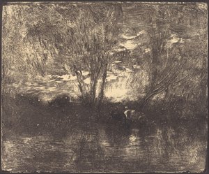 Mucche a un Abbeveratoio da Charles Francois Daubigny