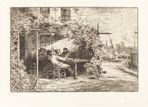 Pranzo sulla Strada per Asnieres da Charles Francois Daubigny