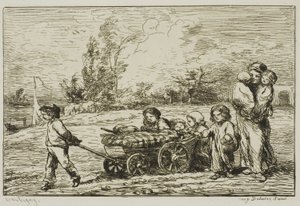 Trasloco con il carro (Gli arredi della barca) da Charles Francois Daubigny